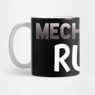 Mechanics Rule - Sports Cars Enthusiast - Graphic Typographic Text Saying - Race Car Driver Lover Mug